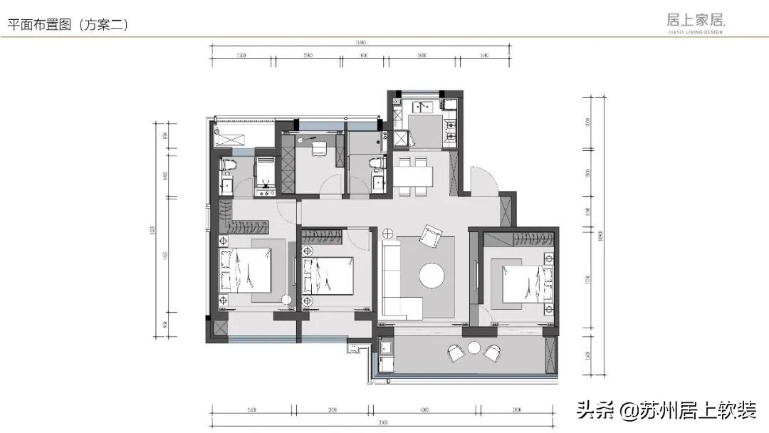 苏州120平精装房软装设计,苏州铂湾澜庭装修方案