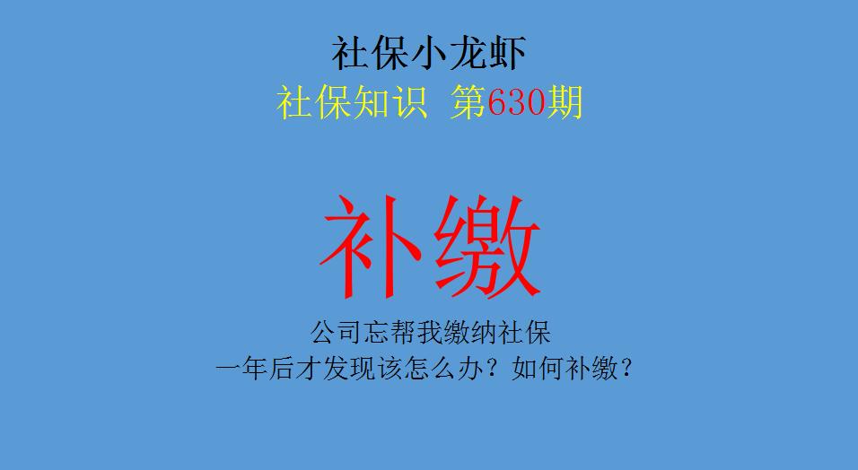 公司忘缴纳社保应该补钱吗,公司忘记给我缴纳一金怎么办