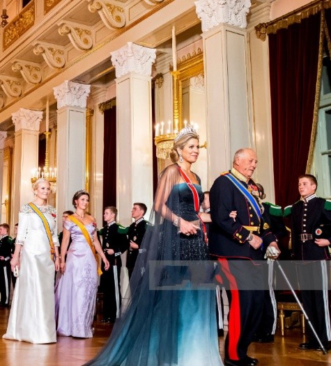 荷兰王后红毯裙,荷兰王后穿格子斗篷