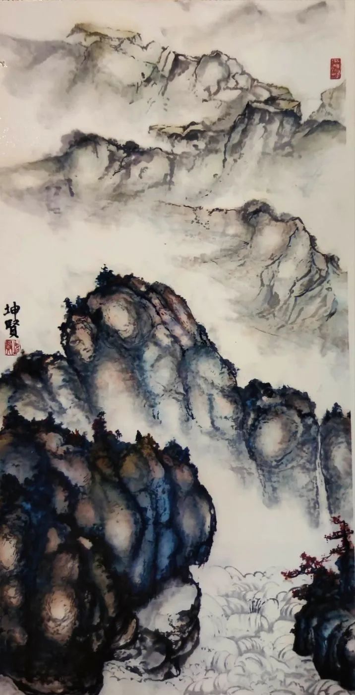 仁山智水山水画,仁山智水书法作品