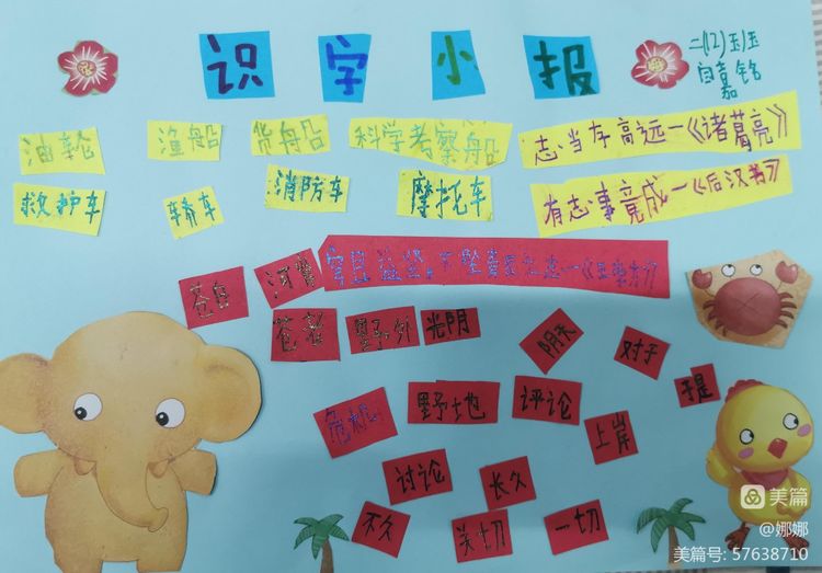 在生活中识字的识字小报,3d立体识字小报制作