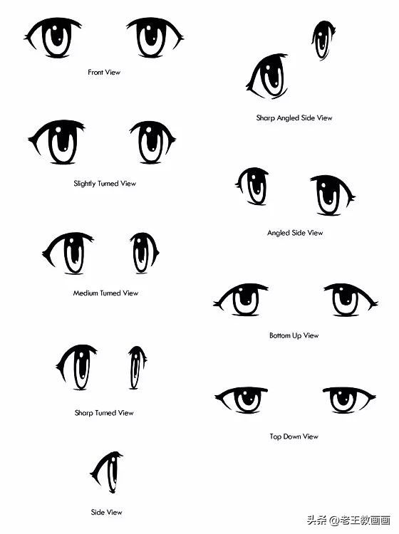 二次元漫画眼睛100种画法女,动漫人物女生眼睛画法各种表情