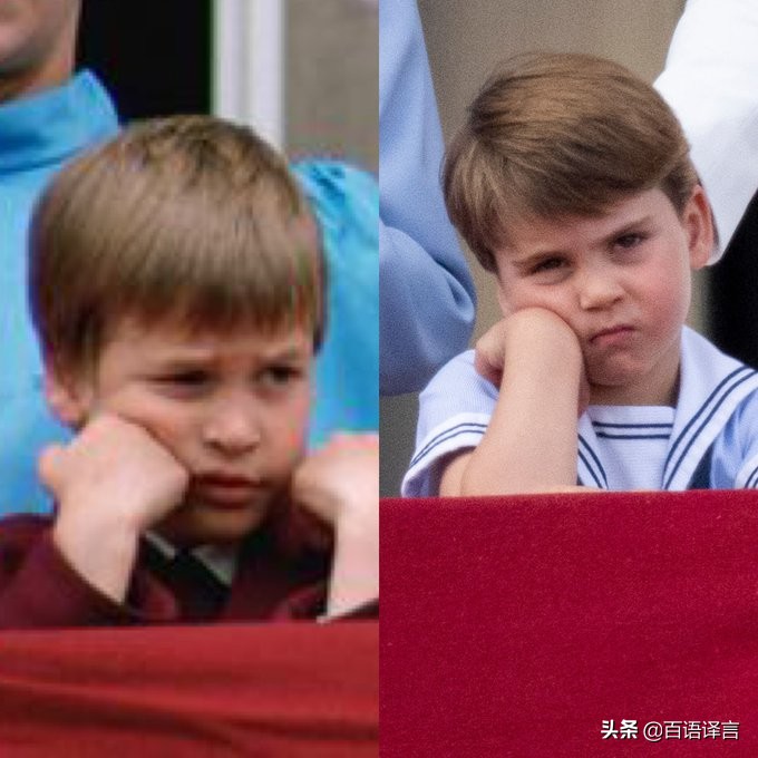 路易又抢女王风头！出席活动时要查尔斯抱，吻妈妈，站凳上吃零食