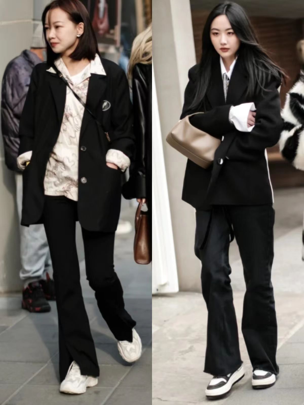 被上海春日街拍美到了，飘逸长发+气质打扮，个个都是时尚女神