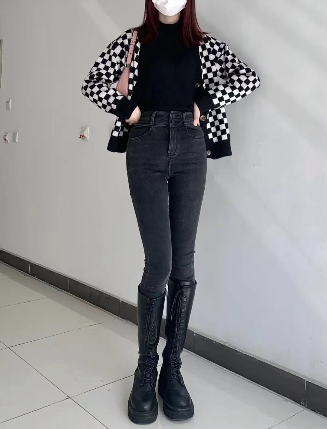 提臀紧身牛仔裤的搭配,腰瘦大腿粗紧身裤怎么搭