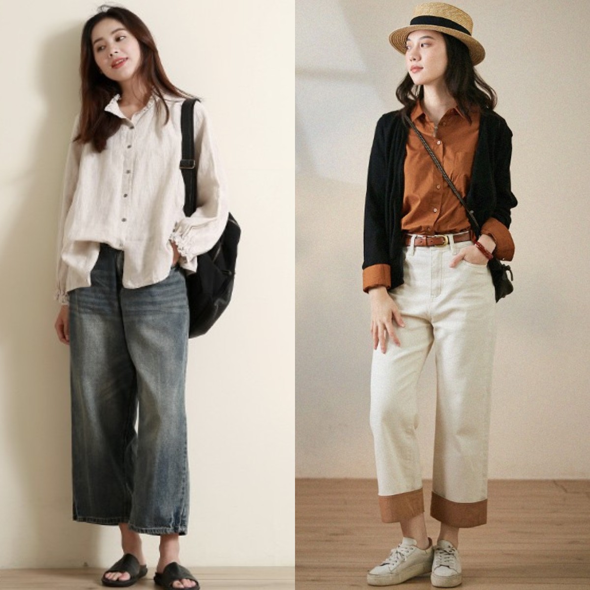 百搭阔腿裤穿搭有技巧,阔腿裤搭什么上衣显瘦夏季