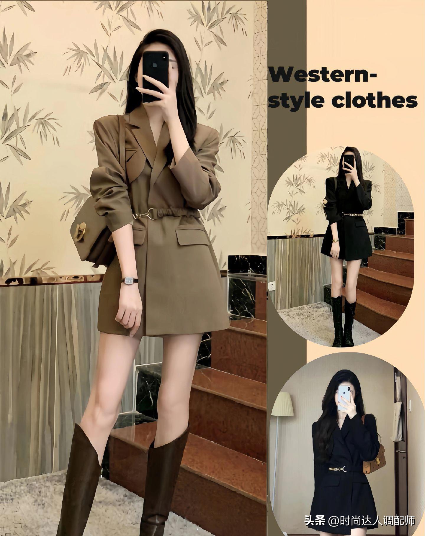 蓝色小西装搭配什么裤子和裙子,小西装搭配女小个子雪纺面料裙子