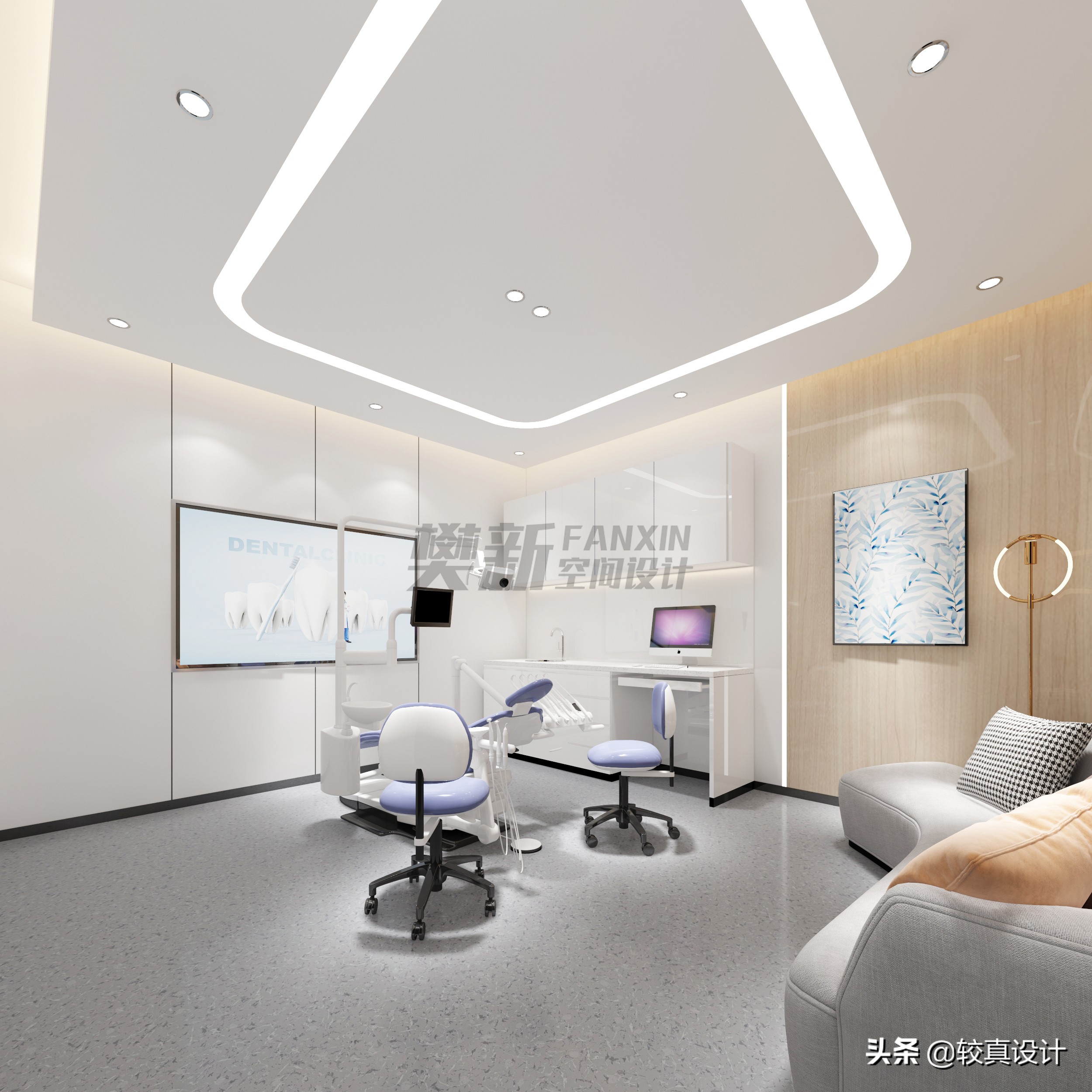 现代口腔诊所100平方左右的设计,口腔诊所设计布局