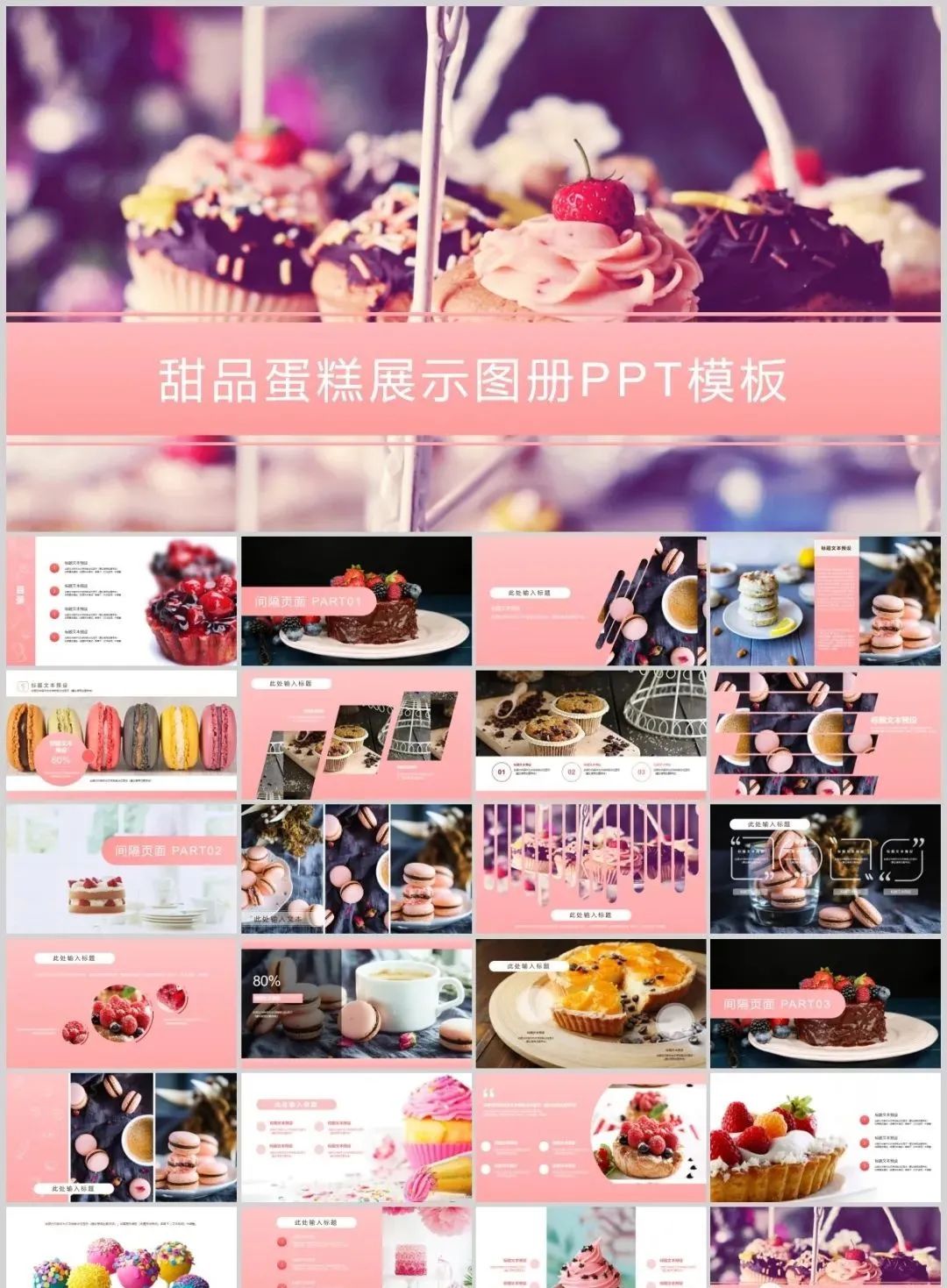 甜品食品ppt模板,甜品ppt模板教程