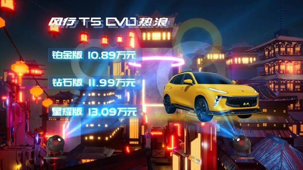 售10.89万-13.09万，风行T5EVO热浪联名伍六七高燃上市