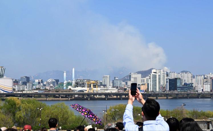 韩国首尔景福宫和青瓦台,韩国森林大火最新