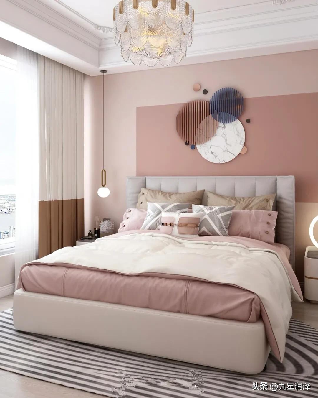 集成墙板床头背景墙装修效果图,床头乳胶漆背景墙装修效果图