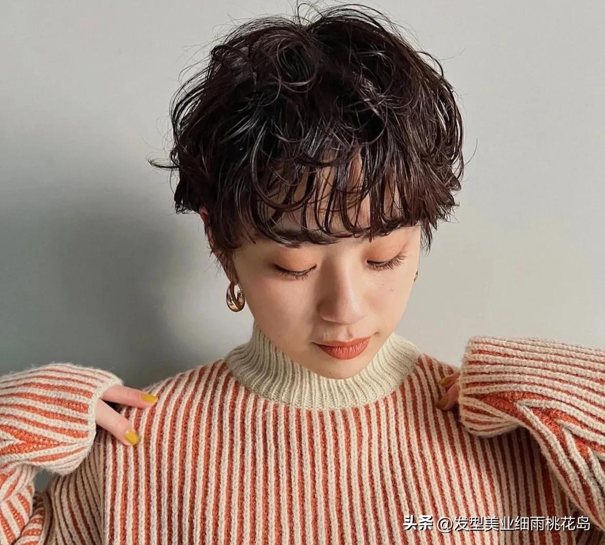 短发烫发超飒,超飒超短烫发