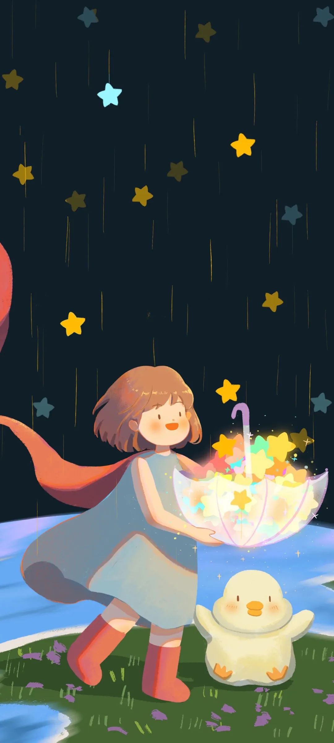 简单好看的水彩笔壁纸,好看清新的蓝色壁纸