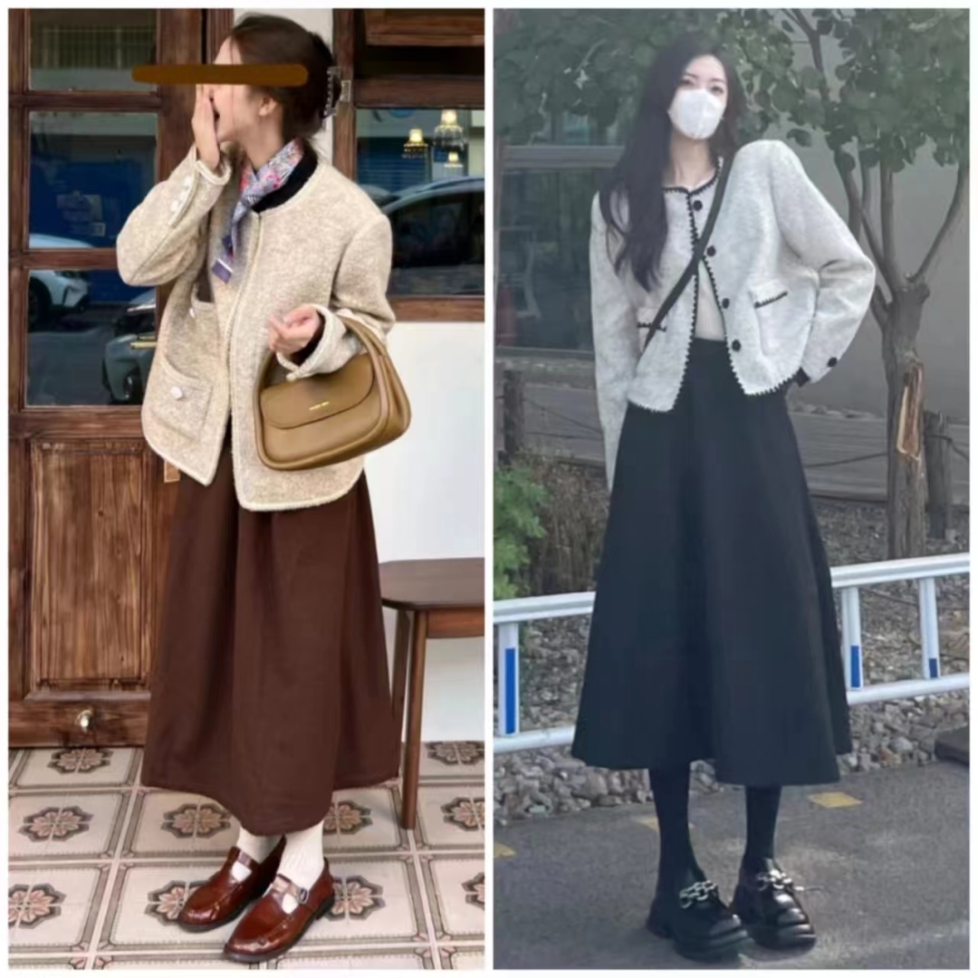 小香风半身裙怎么穿出高级感,小香风半身裙中长款搭配