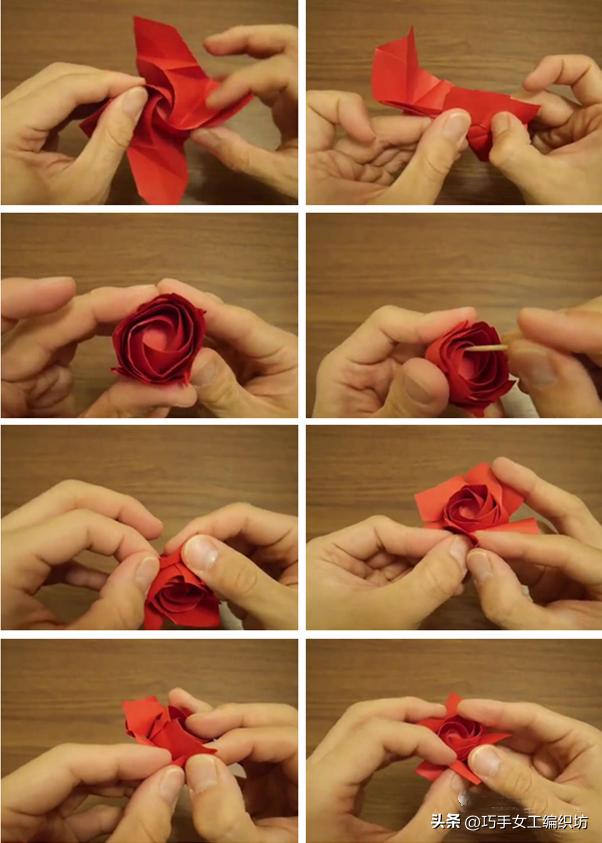 一张纸可以折一朵花,一张纸就可以叠的玫瑰花