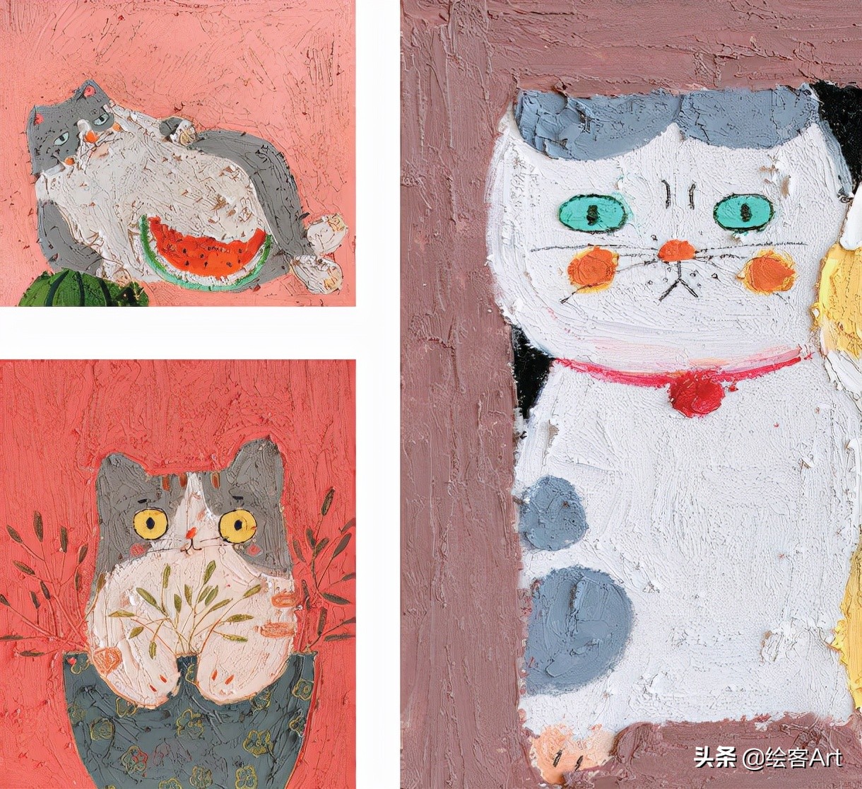 治愈了一切的不可爱图片,油画棒森系小清新插画