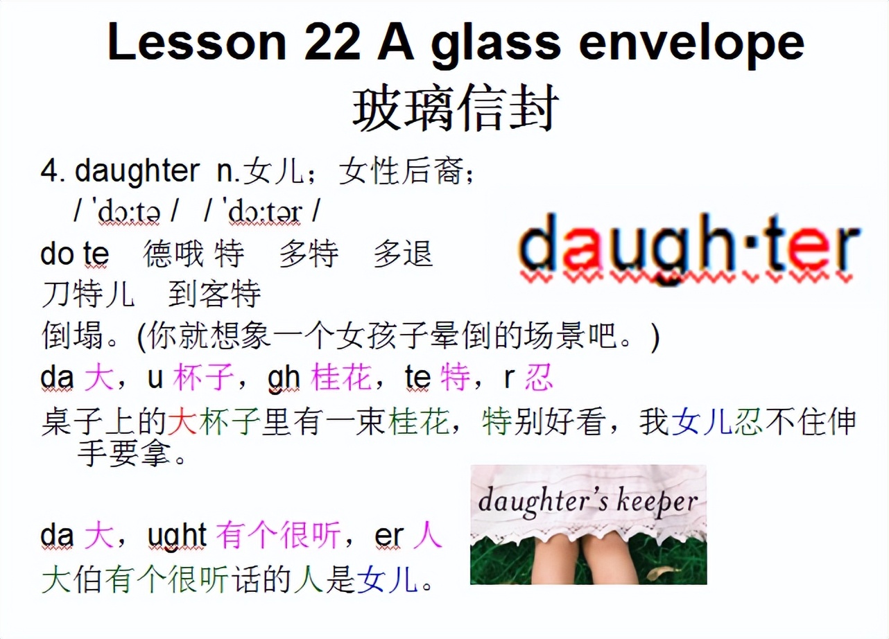 新概念二音标，Lesson22Aglassenvelope玻璃信封