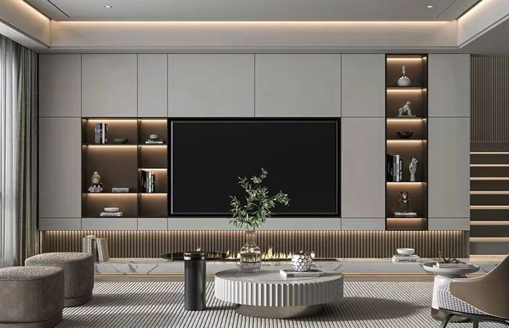 有门的电视背景墙最新设计,电视背景墙怎么设计既经济又好看