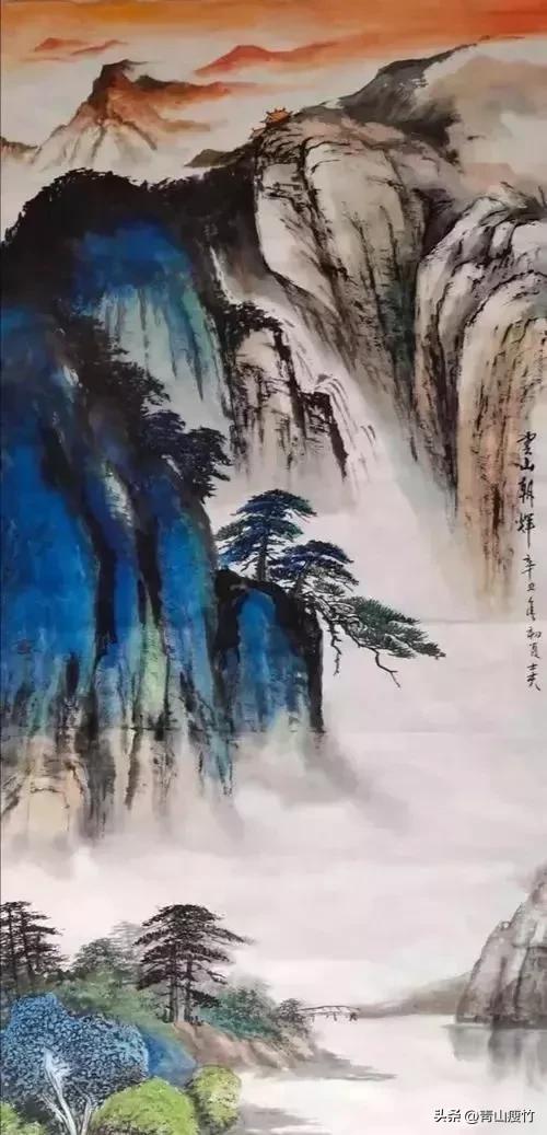 竖幅山水画图片大全精品,陈学良山水画精品欣赏40幅