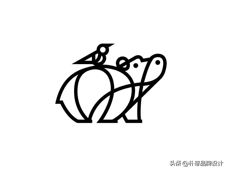 张开血盆大嘴IP动物形象河马元素logo创意集锦