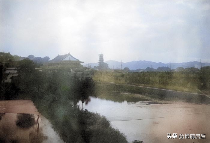 超清彩修复！1911年的福建福州，新娘头上扣竹篓，竟然还有弃婴塔