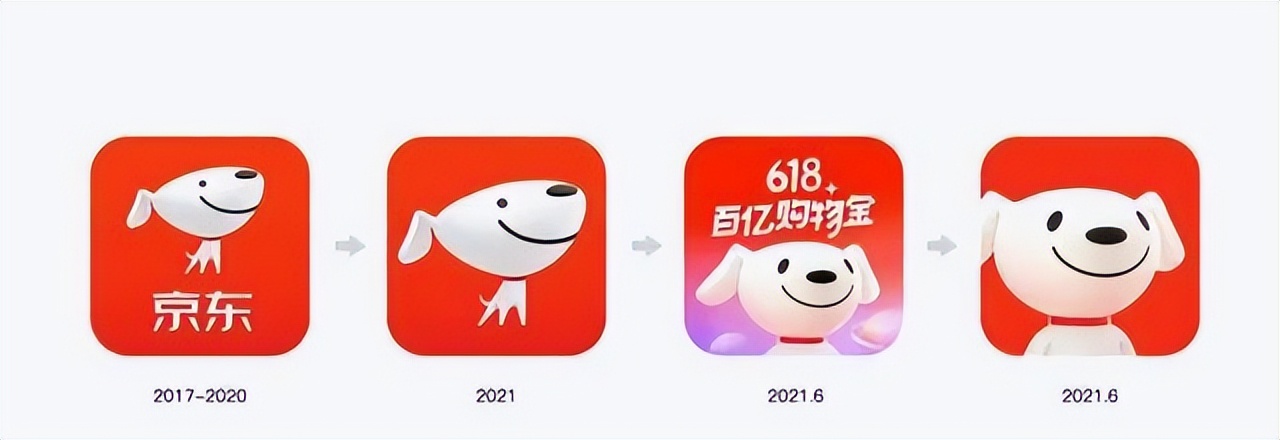 京东旧版小狗logo,京东新狗logo模仿天猫