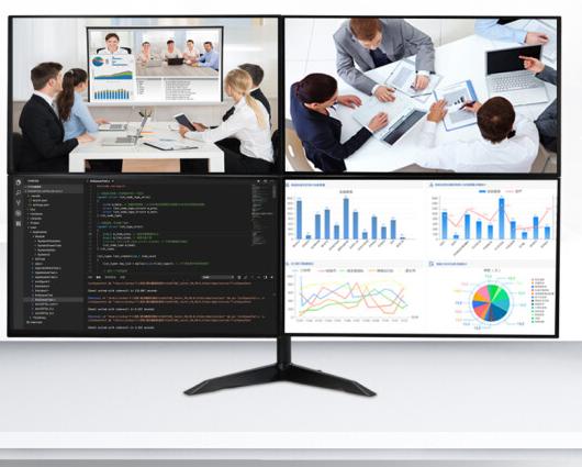 显示器支架显示器紧贴桌面,显示器安装到显示器支架步骤