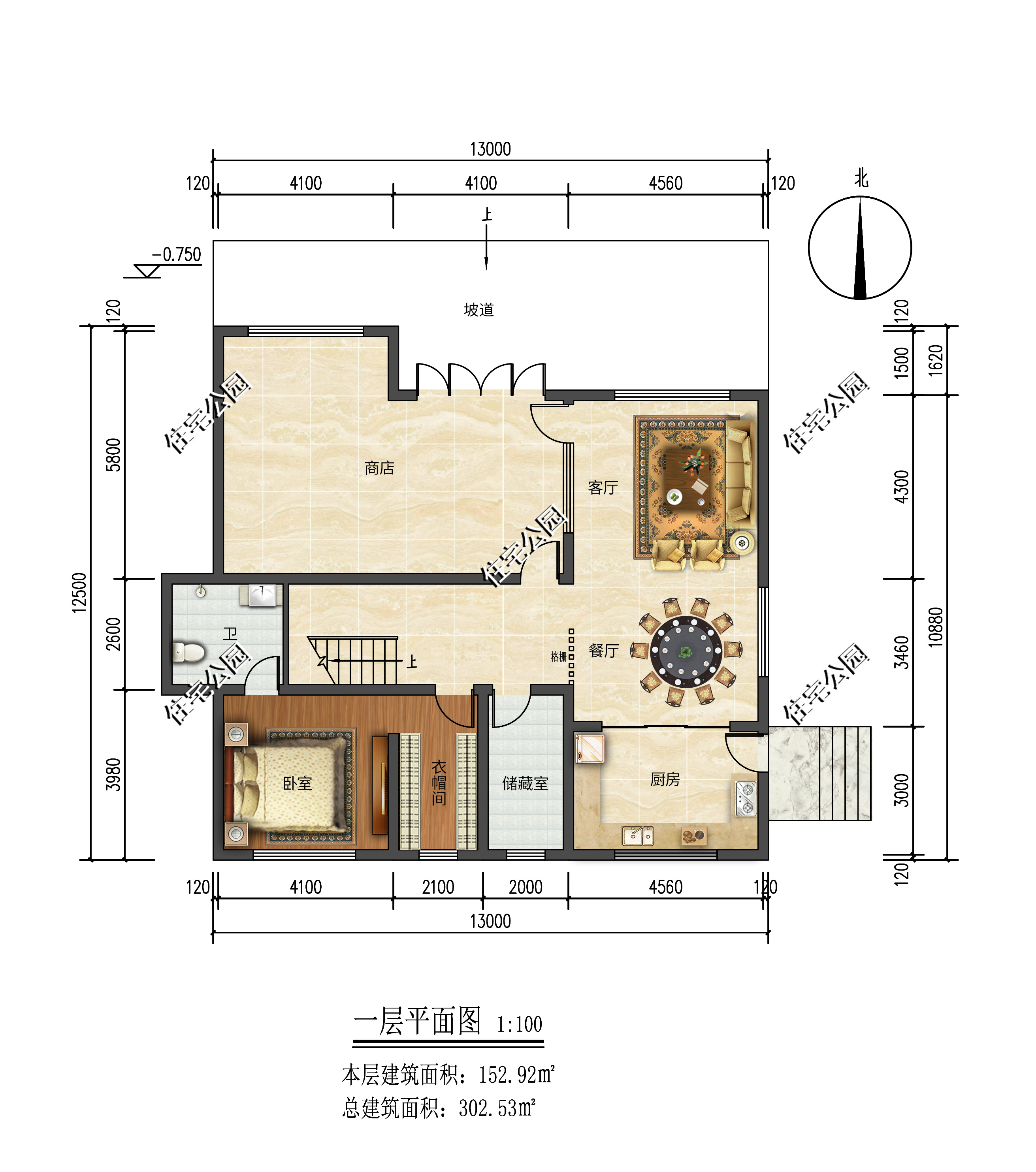 120平米带露台二层别墅全套图纸,农村二层不带坡屋顶别墅大全