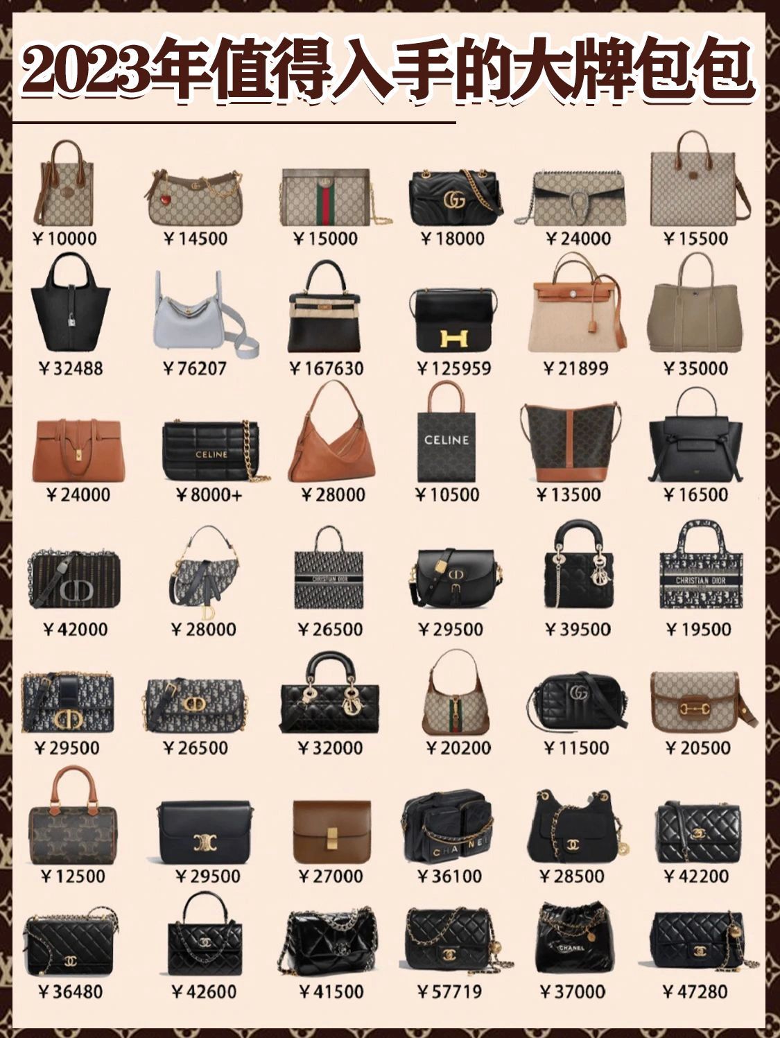 各大品牌经典款包包,各品牌经典不过时包包