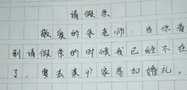 揭秘小学生奇葩写请假条,小学生奇葩请假条