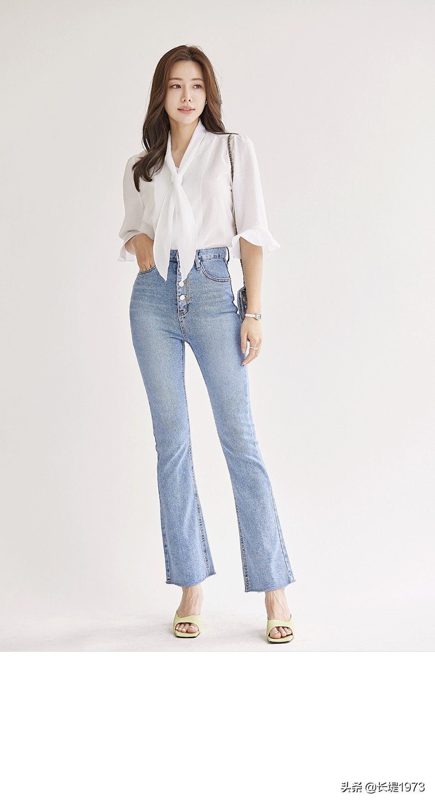 韩版t恤搭配阔腿牛仔裤,t恤别老是搭配牛仔裤