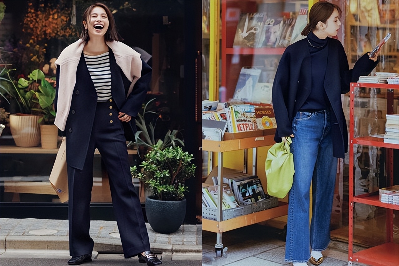 秋季藏青色上衣的最佳搭配色,藏青色短裙怎么搭好看秋天