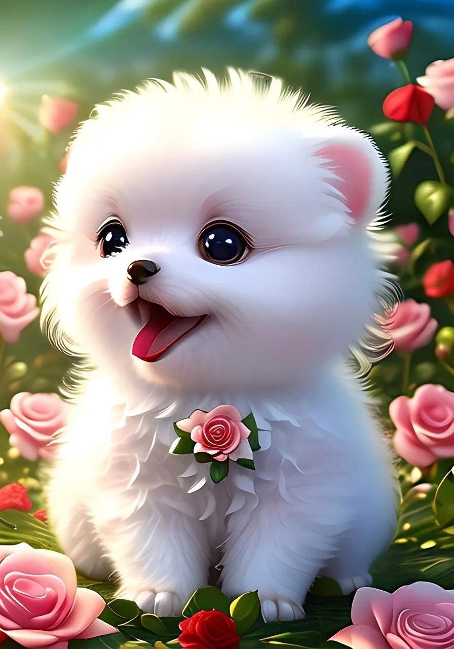 博美可爱的狗狗,白色的博美狗狗长大之后有多帅