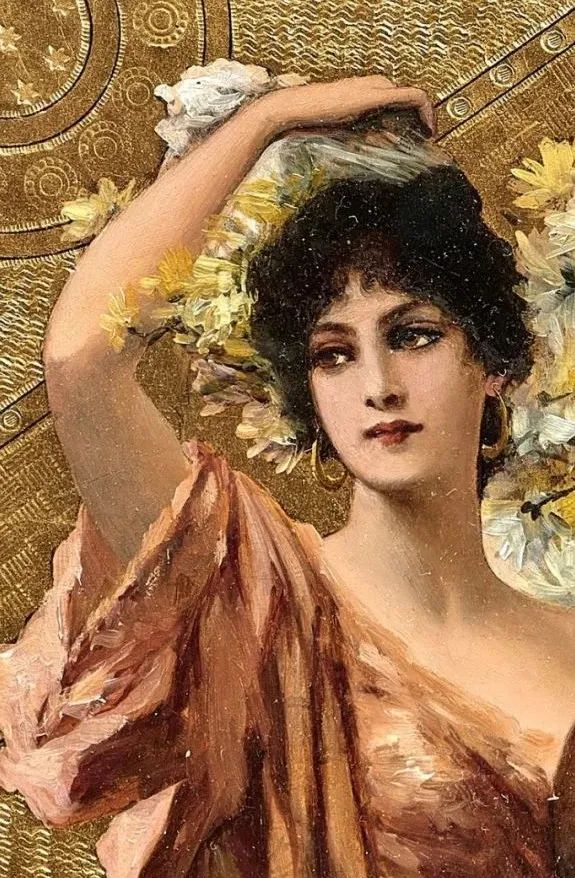 德国绘画风格独特的美女,欧洲艺术绘画女神