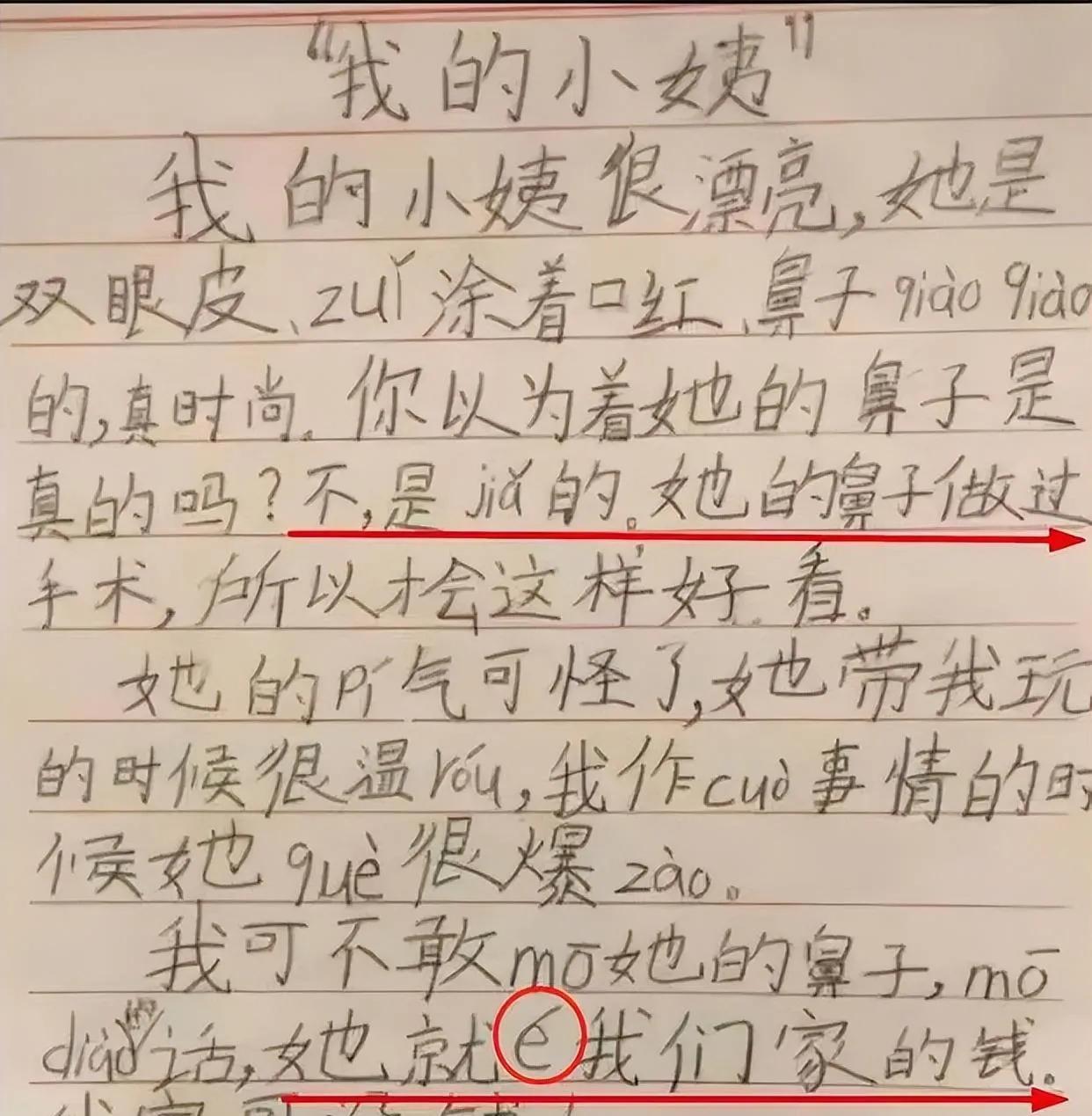 我的小姨的作文400字,三年级我的小姨作文450字