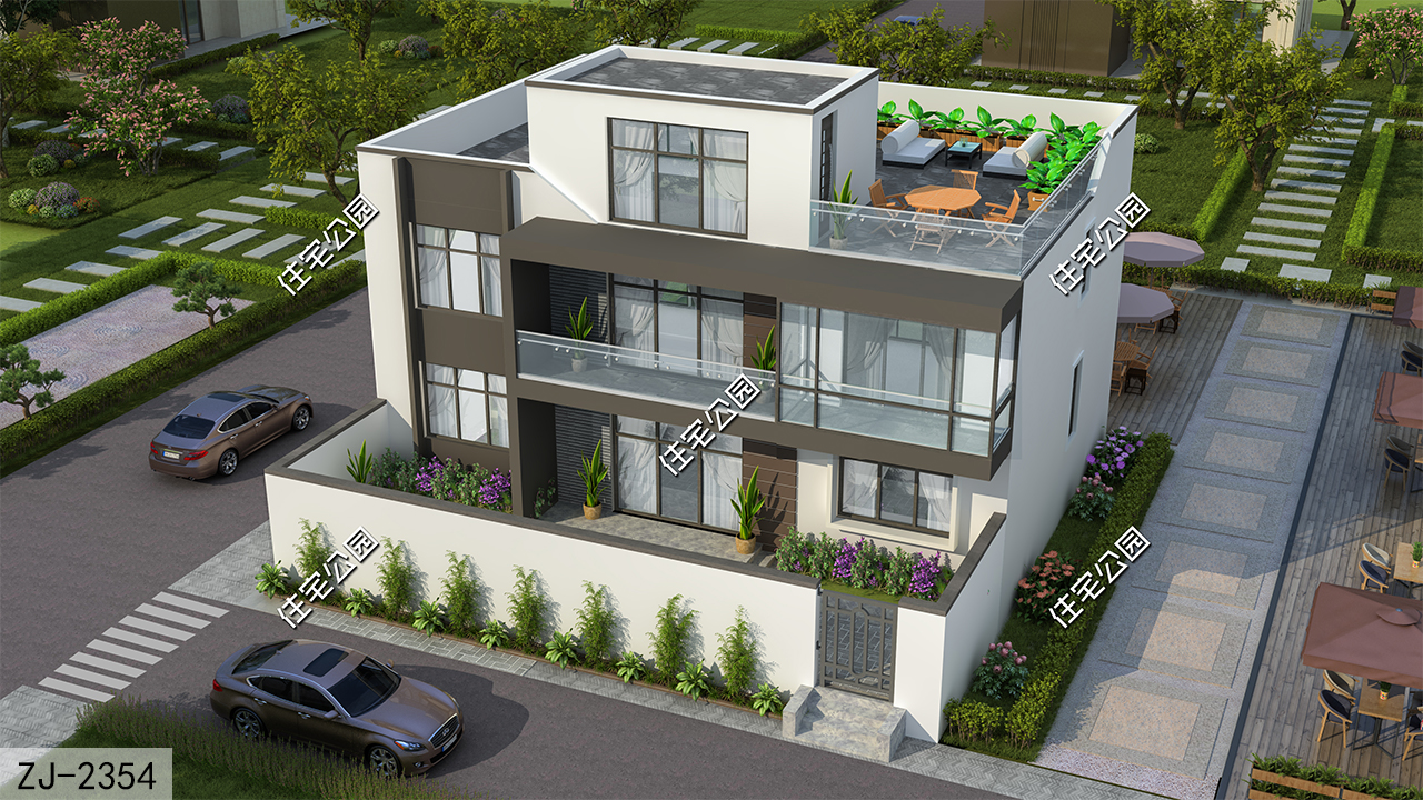 120平4层小型别墅设计现代风,140平米经典休闲别墅外观设计