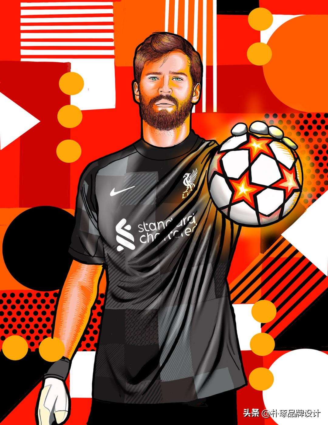 足球插画人物图片,足球运动员海报手绘简单一点