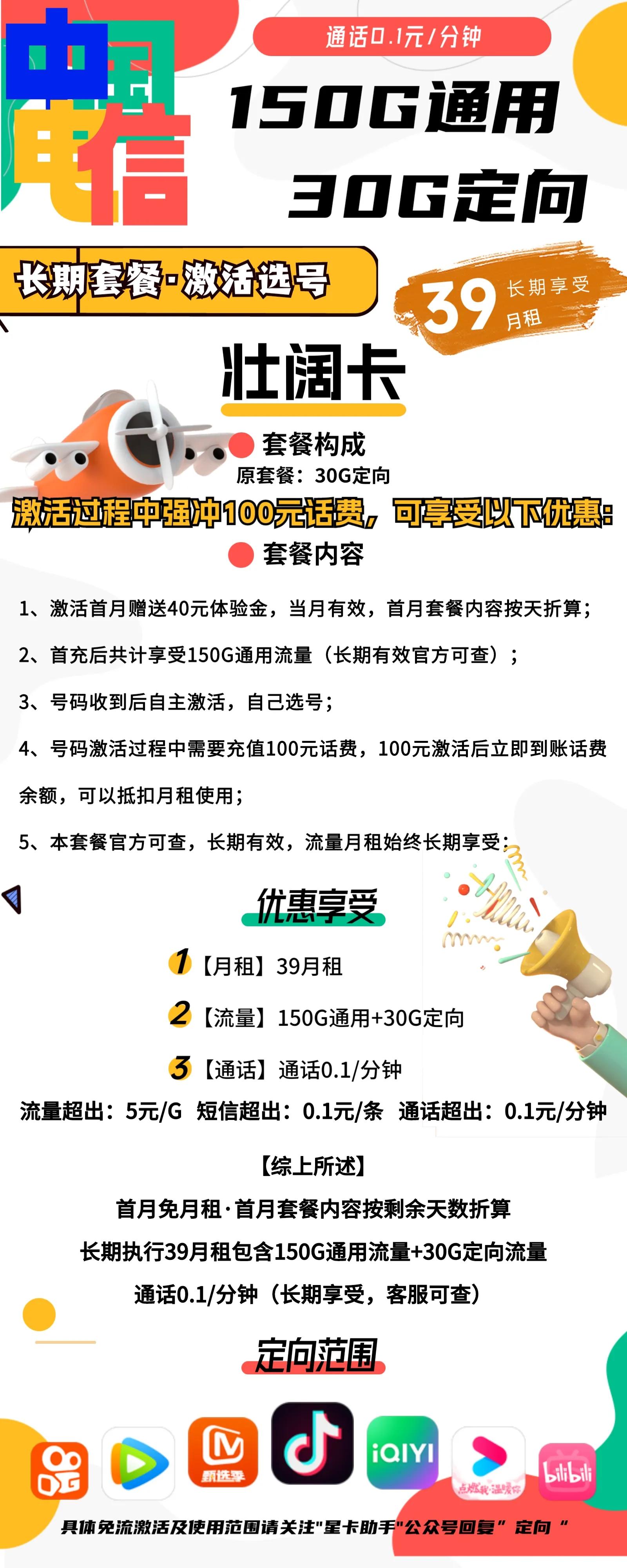 电信波澜卡官方,电信免月租流量卡1000g办理