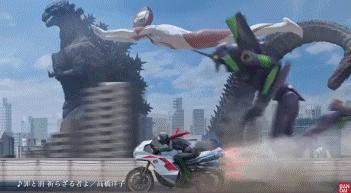 万代哥斯拉奥特曼合体,万代初号机配色平成哥斯拉