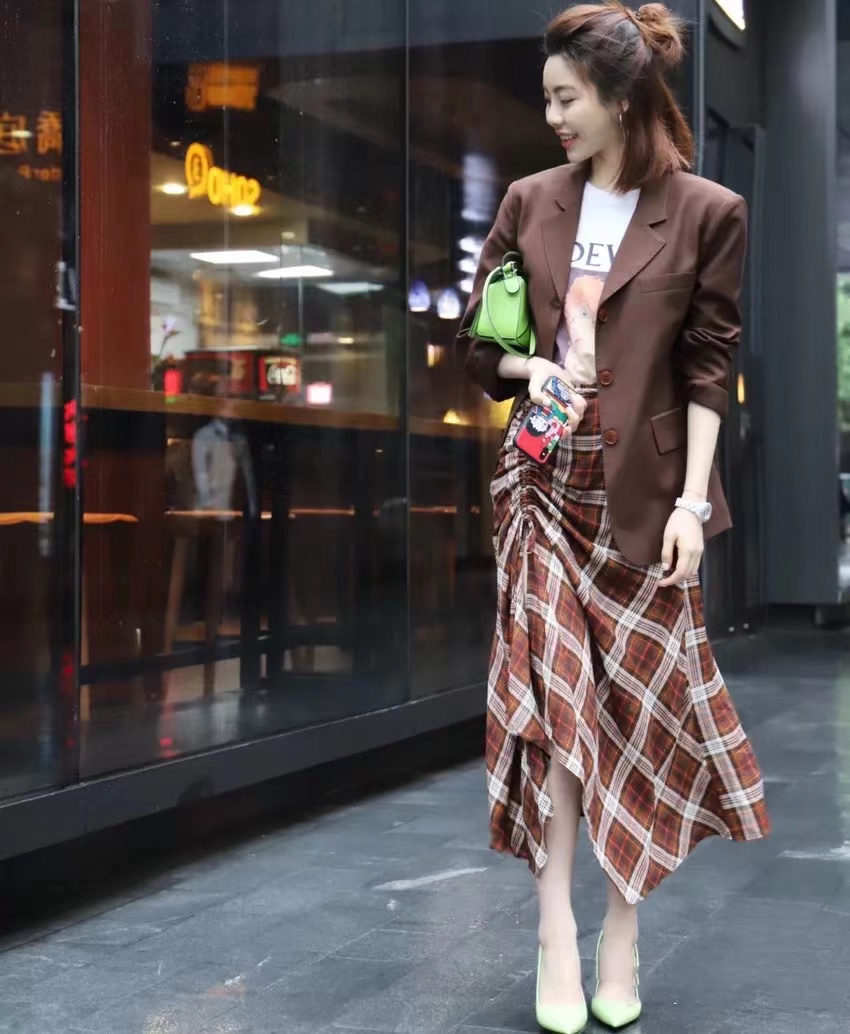 小西装半裙穿搭春,西装半裙穿搭秋冬