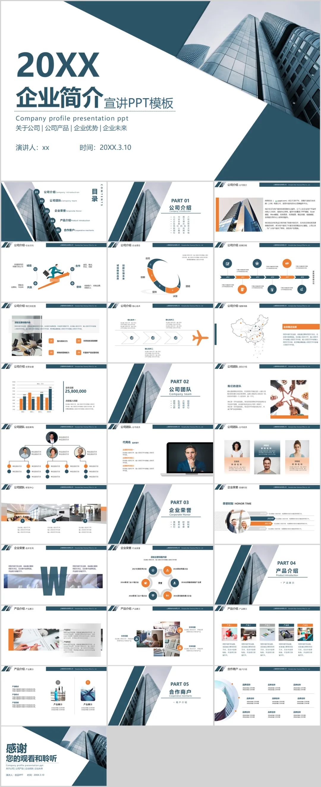 适合做企业介绍的震撼点的ppt模板,高端大气的公司简介ppt