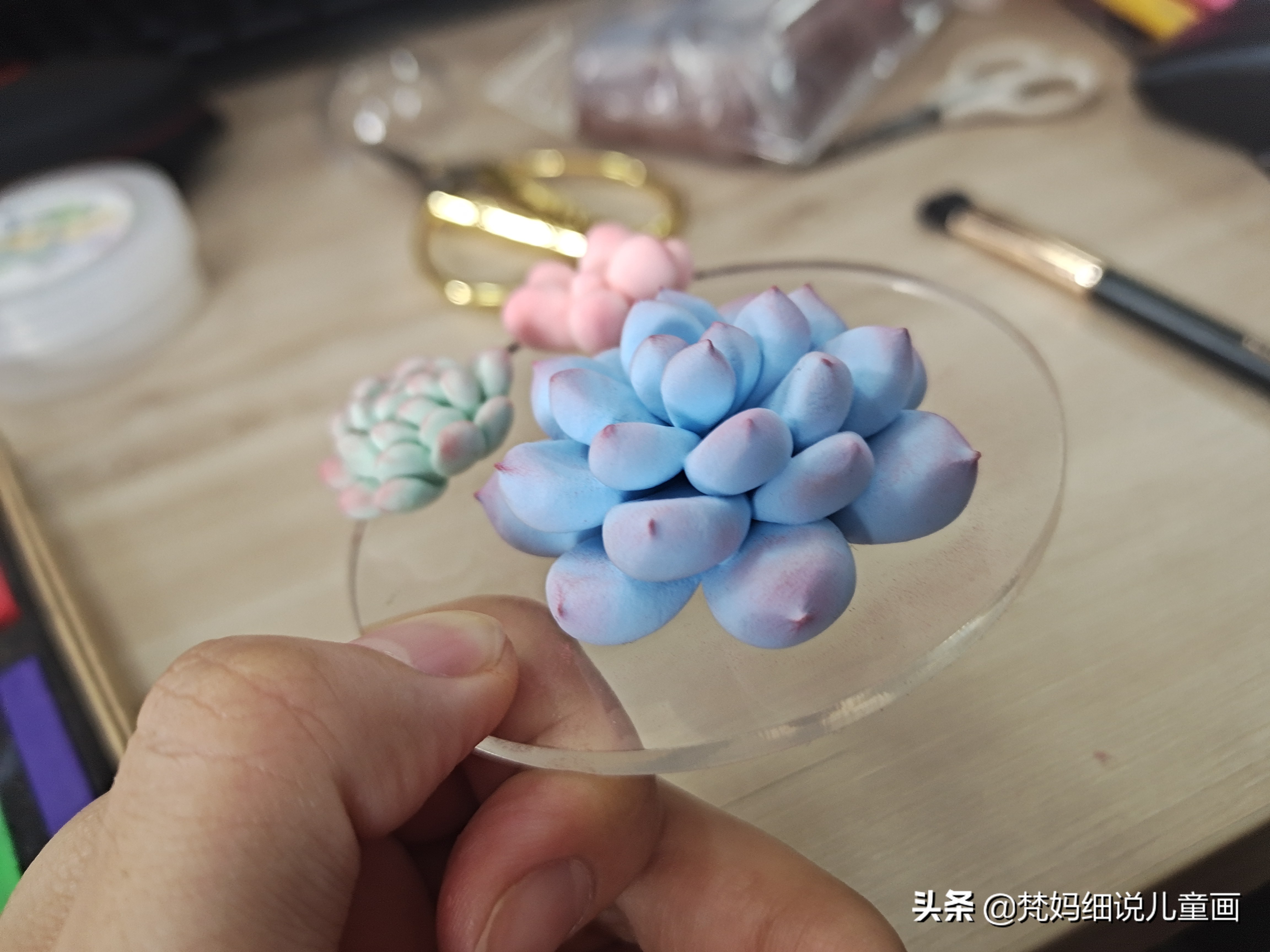 假期美术亲子DIY|超轻黏土的多肉,你喜欢吗?