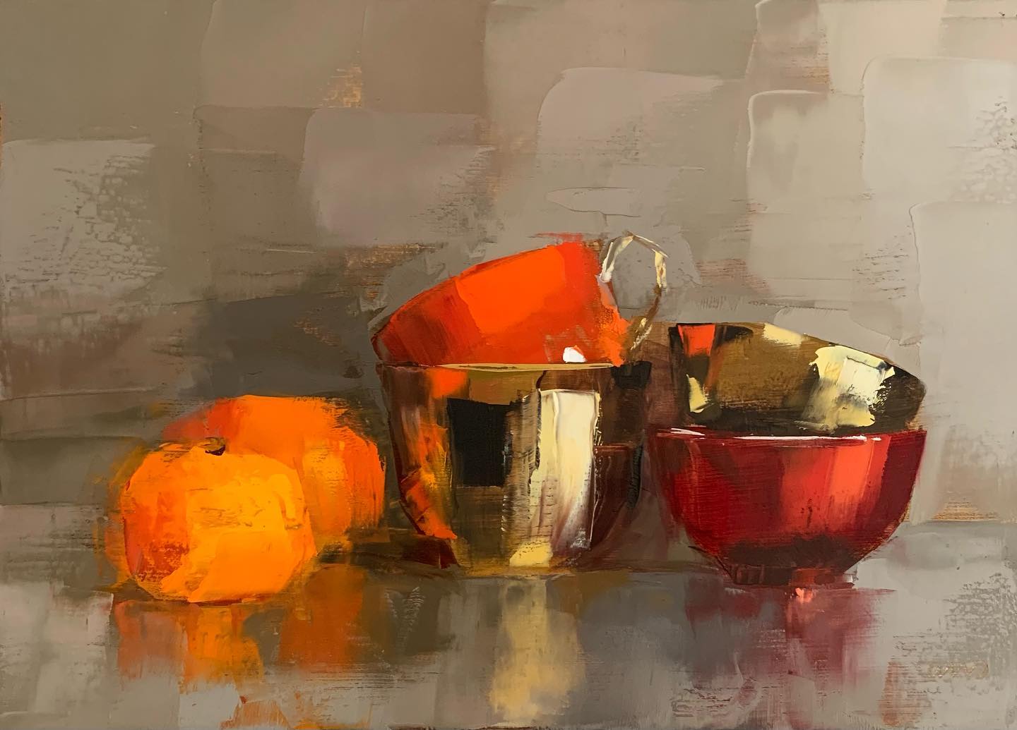 大色块静物油画,油画静物花卉色块