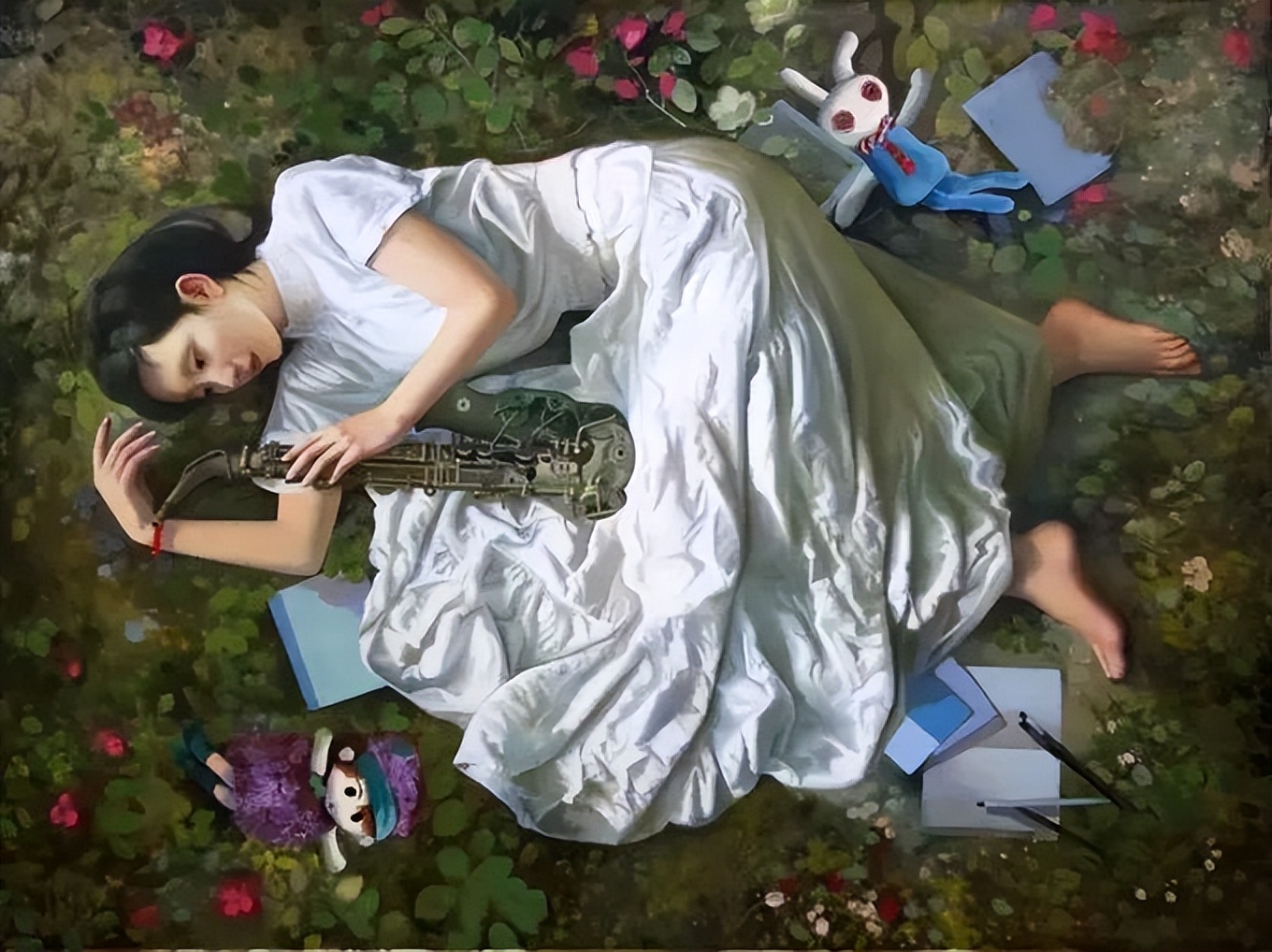 一个喜欢用上帝视角绘画女性人体美的画家，《心中的美好》舒展美