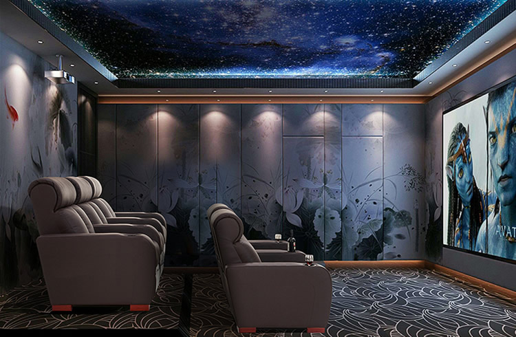 私人别墅电影院,别墅家庭影院娱乐室装修效果图