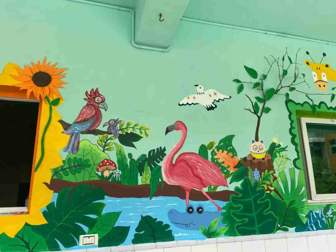 彩绘墙面图片幼儿,西安室内墙面彩绘