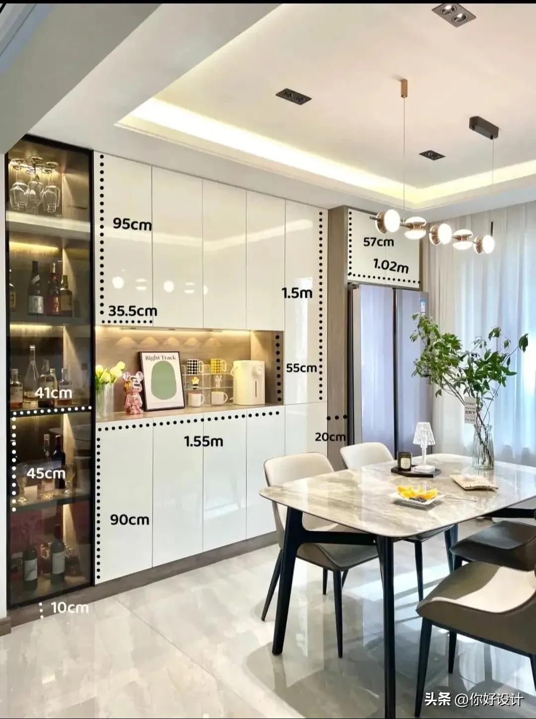 冰箱柜一体效果图预留尺寸,海尔双开门冰箱尺寸一览表