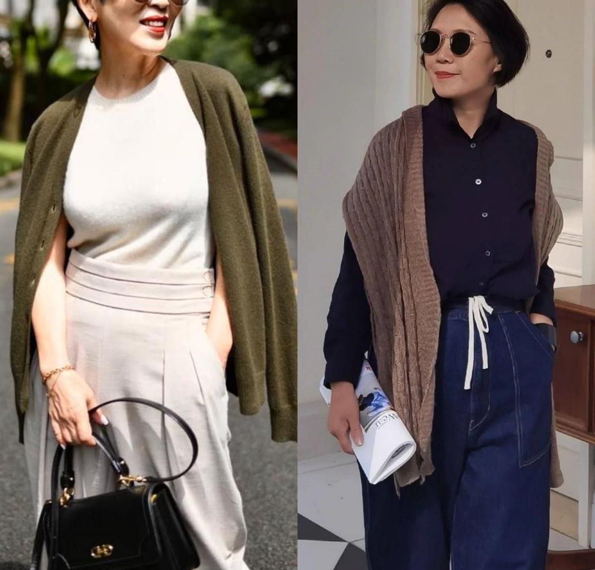 知性优雅女人味高档女装衣裤,五十岁女人衣裤高档优雅装