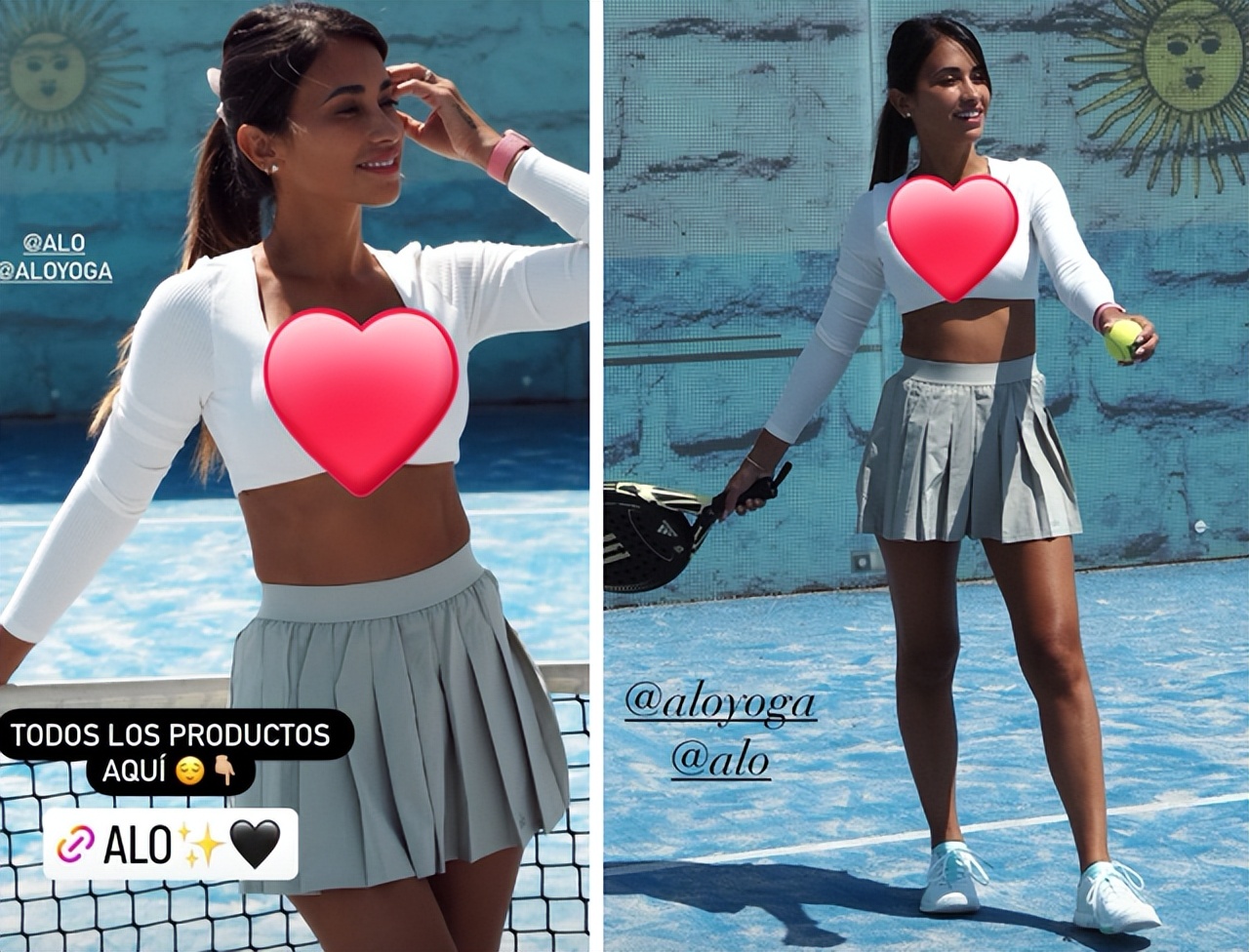 梅西34岁妻子晒近照，打网球秀身材！故意美黑，练出极致臀腰比